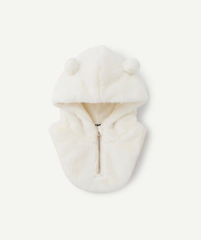 CategoryModel (8825813860494@60)  - Cagoule bébé fille en fibres recyclées avec oreilles blanche