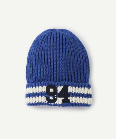 CategoryModel (8824896946318@530)  - Boy's blue recycled fiber hat with stripes