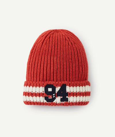 CategoryModel (8826469220494@91)  - Red boy's hat with stripes and number