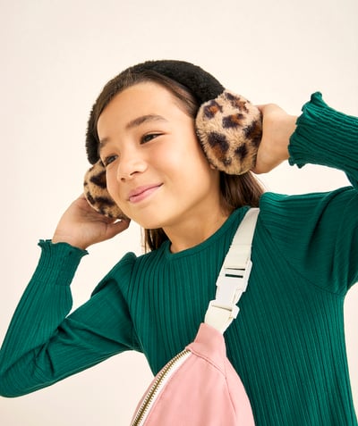 CategoryModel (8826633224334@368)  - Girl's leopard print ear muffs in recycled fibres