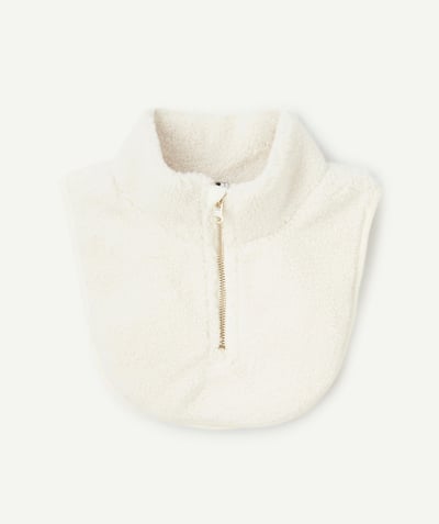 CategoryModel (8824929026190@714)  - Baby boy snood in white sherpa with high collar and zip fastening