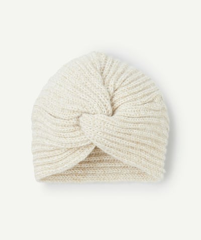 CategoryModel (8821760917646@357)  - Turban fille en fibres recyclées torsadé crème