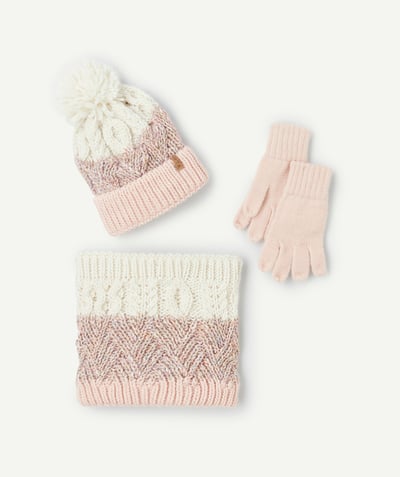 CategoryModel (8824765644942@325)  - Girl's knitting set in pink and white recycled fibres