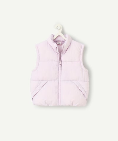 CategoryModel (8824667570318@1406)  - girl's sleeveless down jacket in mauve recycled padding