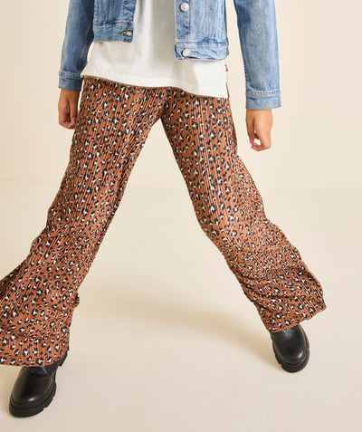 CategoryModel (8824929026190@714)  - wide-legged girl's pants in brown leopard print recycled fibers