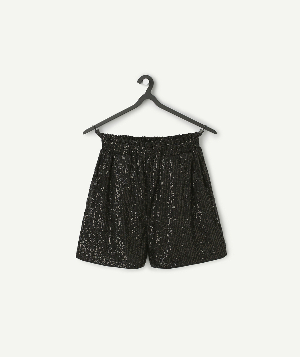   - Short fille à sequins noir 