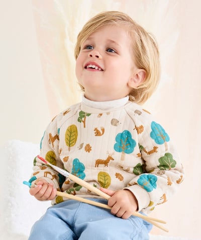 CategoryModel (8824928927886@20)  - recycled padded baby boy sweatshirt forest theme