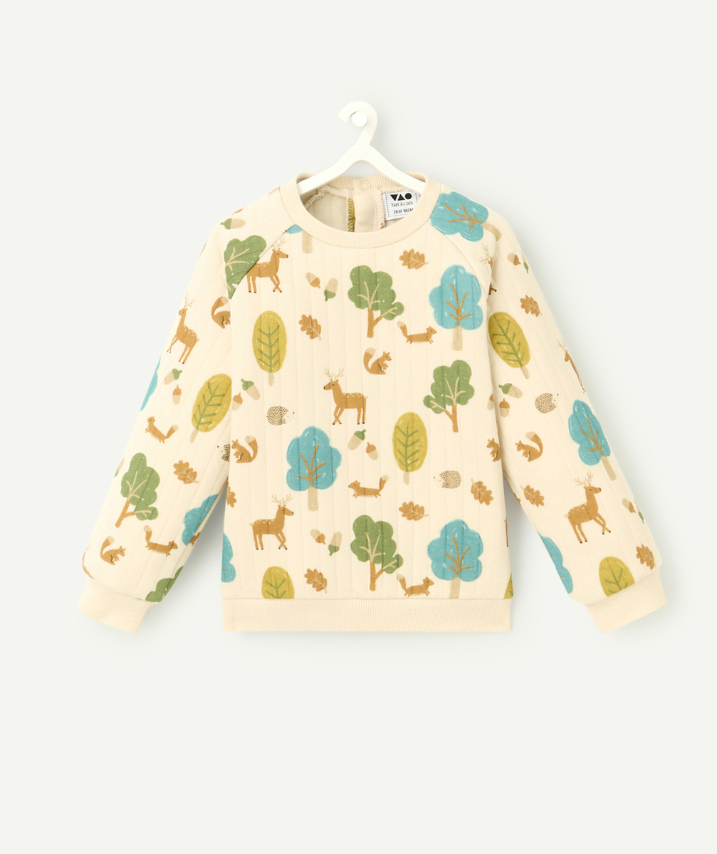   - recycled padded baby boy sweatshirt forest theme