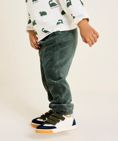 CategoryModel (8824666751118@2852)  - Green corduroy baby boy sarouel pants