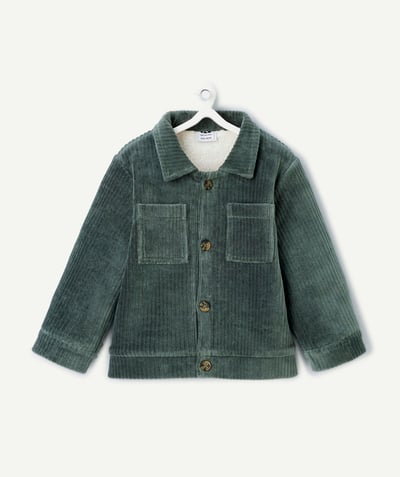 CategoryModel (8824896913550@811)  - chemise manches longues bébé garçon en fibres recyclées en velours côtelé vert sapin