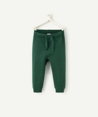 CategoryModel (8824928927886@20)  - baby boy knit jogging pants in forest green recycled fibers