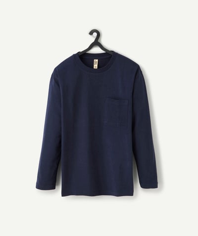 CategoryModel (8821766258830@3440)  - Navy blue organic cotton long-sleeved T-shirt for boys