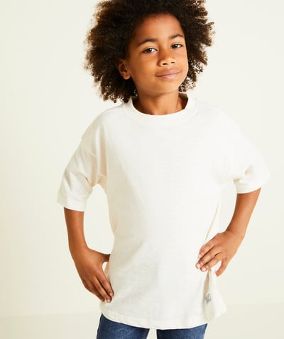 CategoryModel (8821761507470@9206)  - boy's short-sleeved t-shirt in ecru organic cotton
