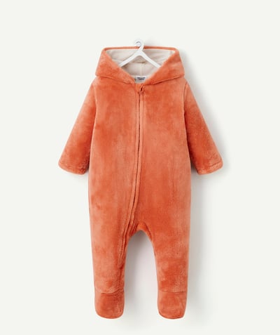 CategoryModel (8825488933006@202)  - surpyjama garçon tout doux orange avec capuche renard