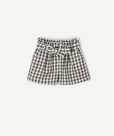 CategoryModel (8821752496270@1807)  - Organic cotton baby girl shorts with check pattern