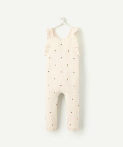 CategoryModel (8824928927886@20)  - baby girl jumpsuit in ecru recycled fibers with little hearts print