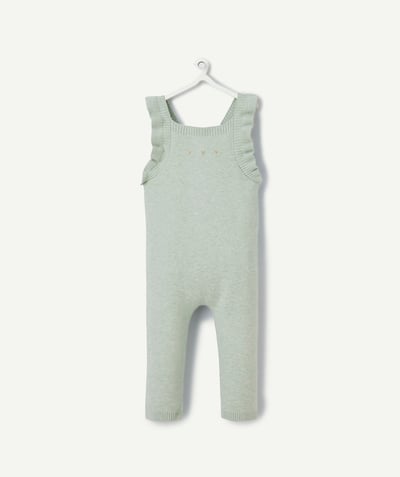 CategoryModel (8821752627342@3684)  - baby girl jumpsuit in recycled fibers with pastel green ruffles