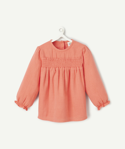 CategoryModel (8824667373710@562)  - long-sleeved baby girl blouse in coral cotton gauze