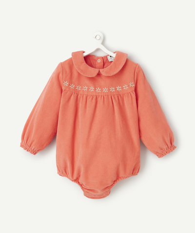 CategoryModel (8821752758414@212)  - combishort bébé fille en coton bio velours côtelé rose