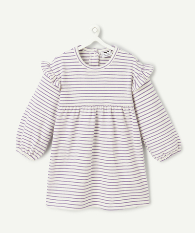 CategoryModel (8824667504782@130)  - ecru striped purple baby girl long sleeve dress