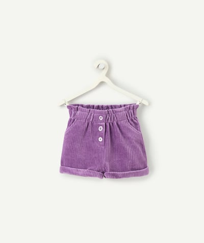 CategoryModel (8821752627342@3684)  - Baby girl shorts In recycled fibers and purple corduroy