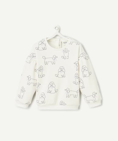 CategoryModel (8824928960654@266)  - long-sleeved baby girl sweatshirt in white dog print recycled fibers