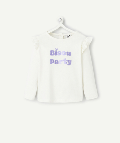 CategoryModel (8824928927886@20)  - T-shirt bébé fille manches longues en fibres recyclées avec volants