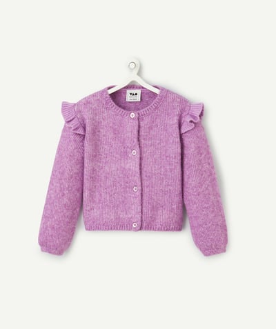 CategoryModel (8821753217166@5845)  - Gilet bébé fille violet avec épaule volantes