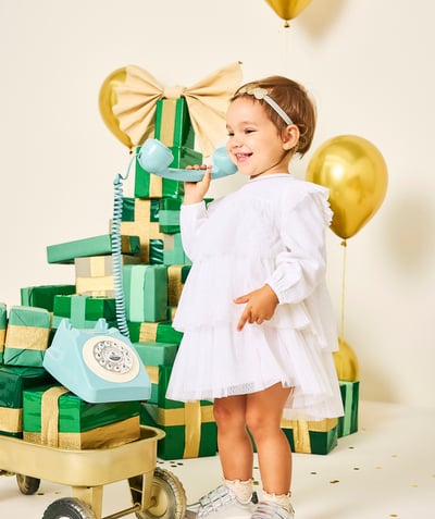 CategoryModel (8827517567118@9)  - 2024 baby girl designer dress with off-white sequined long ruffled sleeves