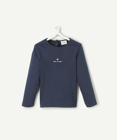 CategoryModel (8825354879118@28)  - long-sleeved t-shirt baby girl navy blue with message