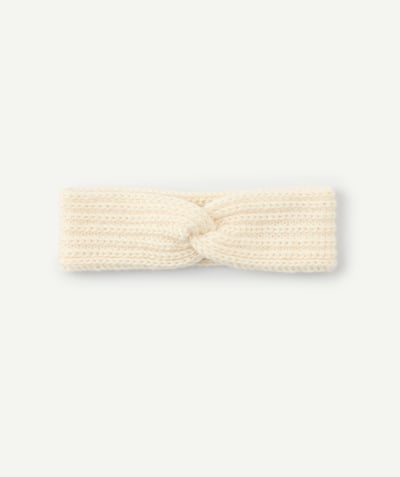 CategoryModel (8824896848014@10)  - Twisted baby girl headband in beige recycled fibers