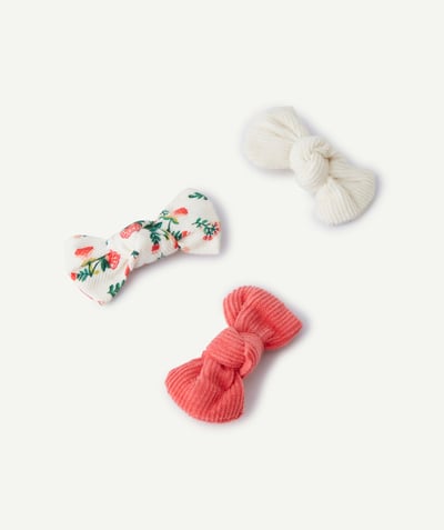 CategoryModel (8826174374030@297)  - lot de 3 barrette bébé fille en forme de noeud en velours côtelé