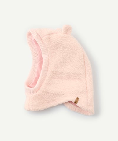 CategoryModel (8825813893262@83)  - Cagoule bébé fille en fibres recyclées avec oreilles rose pâle