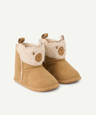 CategoryModel (8821755609230@10856)  - Chaussons bébé garçon beige motif petit ours