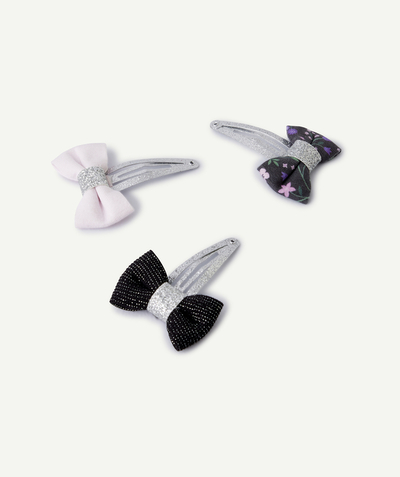 CategoryModel (8826175422606@300)  - Set of 3 girls' hair clips with printed or plain bows