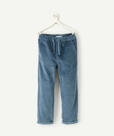 CategoryModel (8821761507470@9356)  - Pantalon garçon en fibres recyclées en velours côtelé bleu