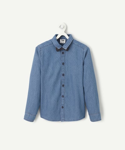 CategoryModel (8821761507470@10190)  - Chemise pour garçon manches longues effet denim avec pois