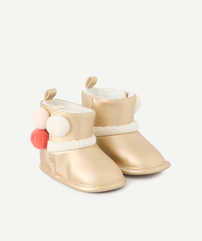 CategoryModel (8821752103054@1921)  - Chaussons bébé fille dorés avec détail colorés