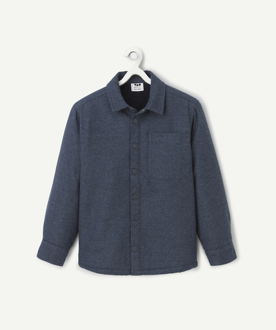 CategoryModel (8826305872014@166)  - boy's shirt in navy blue recycled fibers with loop lining