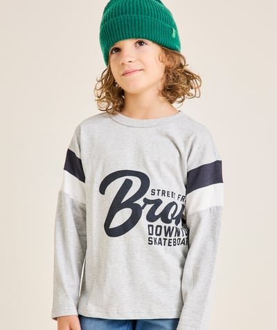 CategoryModel (8824928993422@14)  - boy's long-sleeved t-shirt in grey organic cotton city theme