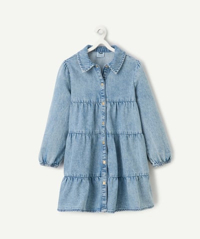 CategoryModel (8821764587662@21033)  - Girl's denim dress with ruffled effect