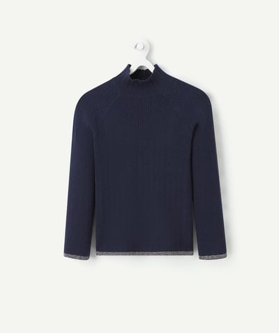 CategoryModel (8821758066830@3323)  - Pull fille en coton bio bleu marine