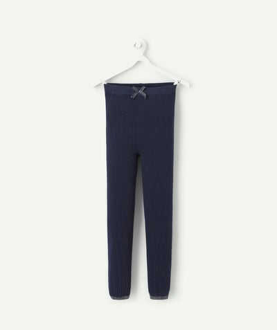 CategoryModel (8821758460046@1339)  - Legging fille en coton bio côtelé bleu marine