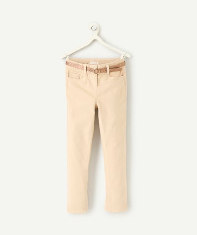 CategoryModel (8821761573006@30866)  - Beige girl's skinny pants in recycled fibers with belt