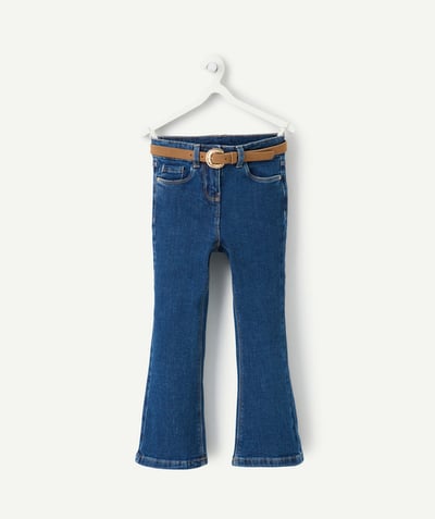 CategoryModel (8824667603086@463)  - Girl's flared jeans in organic cotton with brown belt