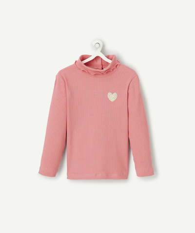 CategoryModel (8824667570318@1406)  - Sous-pull bébé fille en coton bio rose et coeur