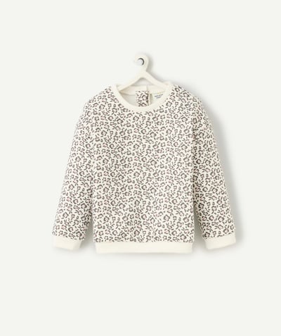 CategoryModel (8825486835854@166)  - long-sleeved baby girl sweatshirt in white recycled fiber with small flower print