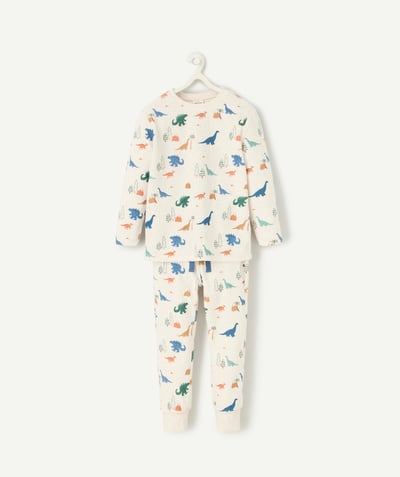 CategoryModel (8821762326670@282)  - pyjama polaire garçon en fibres recyclées écru chiné dinosaures