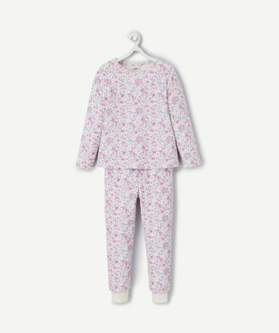 CategoryModel (8821759410318@499)  - pyjama manches longues pantalon en fibres recyclées en éponge écru imprimé fleuri