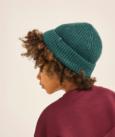 CategoryModel (8821761573006@30770)  - bonnet beanie fille en fibres recyclées vert sapin